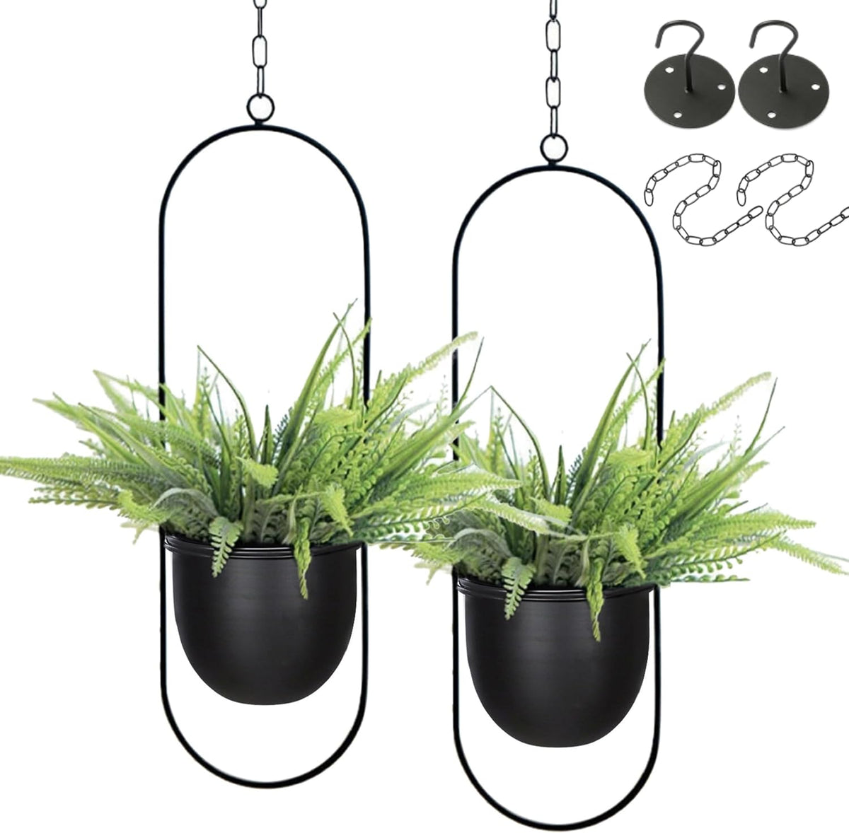 shineloha 2 pack hanging planter with 5.5" pot, main product view