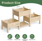 extra large wooden raised garden bed with legs shown in use