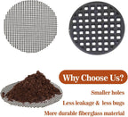 100 Plant Pots Hole Mesh Pad - MAQIHAN Drainage Mesh for Flower Pot, 2 Inch | Round Plant Mesh, Substrate Barrier, Mesh Grid Mat for Bonsai, Gardening Essentials, Prevent Soil Leaking Plant Accessories