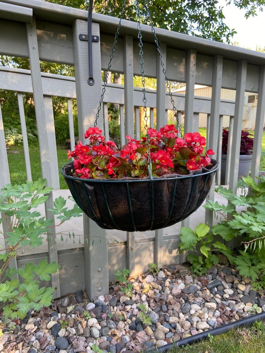 16" Reusable Hanging Basket Liner – Fabric Coco Liner Replacement for Wire Baskets, Bird Proof Moisture Retaining Planter Insert, EZ Swap Pots USA Made (2-Pack)