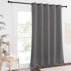 NICETOWN Blackout 118 inch Long Curtain for Living Room, Grommet Room Divider Sound Reducing Window Treatment for Sliding Glass Door/Bedroom, Gray, W66 x L118, 1 Panel