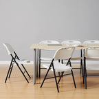 Amazon Basics Sturdy Foldable Plastic Chair, Portable, 350-Pound Capacity, White, 6-Pack
