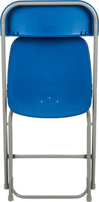 Flash Furniture Hercules Series Plastic Folding Chair - Blue - 4 Pack 650LB Weight Capacity Comfortable Event Chair-Lightweight Folding Chair