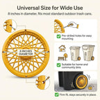 Trash Can Wheel Rims Set of 2, Decorative Covers for Garbage Bins (Gold)