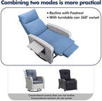Outdoor Recliner Chair Set of 2, Wicker Patio Recliners with Adjustable Backrest and Extended Foot Rest, Reclining Patio Chairs with Flip Table & Removable Cushion Cover for Porch