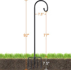 Shepherd-Hooks Adjustable for Bird-Feeder Lantern Plant-Hook Garden-Stake - Plant Stand Hanger for Outdoor Flower Basket, Bird Feeder Hanger Weddings Décor