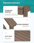 SERWALL Outdoor Dining Sets for 4, Outdoor HDPE Dining Furniture Set with Umbrella Hole Cut-Out Table and 4 Chairs, All Weather Dining Set, Coffee
