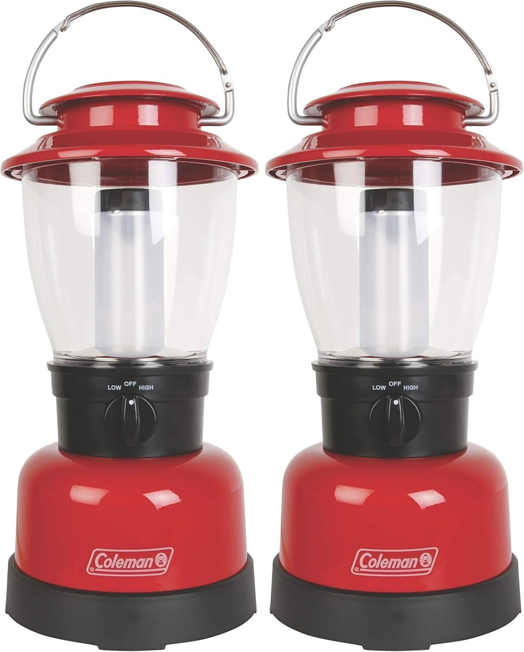 Coleman 400L LED Lantern with 4D Battery, Water & Impact-Resistant Lantern with Carry Handle, Lifetime LED Lights Never Need Replacing (Pack of 2)