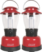 Coleman 400L LED Lantern with 4D Battery, Water & Impact-Resistant Lantern with Carry Handle, Lifetime LED Lights Never Need Replacing (Pack of 2)