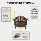pure garden outdoor fire pit with cross weave, side view