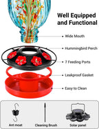 housesapp solar hummingbird feeder - 49 fl.oz hand, close-up detail