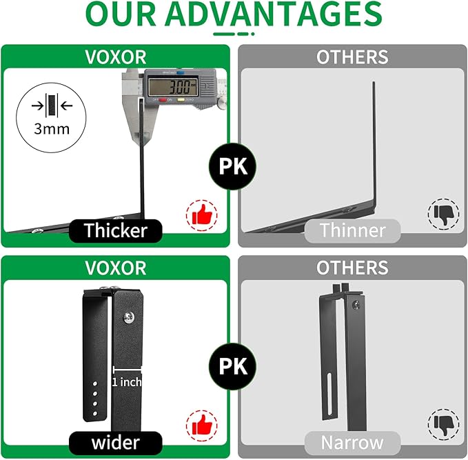 Window Box Brackets, Adjustable Planter Box Brackets, Heavy Duty Iron Flower Box Bracket for Deck Railing with Upgraded Bottom Support - Ideal for Balconies, Fences, and Gardens (4 Pack)