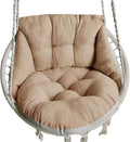 Hanging Basket Egg Cushion, Round Seat Thick Back Pillow, Courtyard Swing Cushion(Coffee)