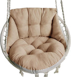 Hanging Basket Egg Cushion, Round Seat Thick Back Pillow, Courtyard Swing Cushion(Coffee)