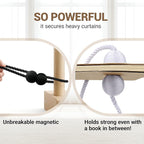 Hion Magnetic Curtain Tiebacks Black 2pcs, Curtain Tiebacks Buckles Holdbacks Holders Hooks Clip for Home Outdoor Bedroom Office Decorative Curtain
