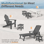 LUE BONA Outdoor Adirondack Ottomans, Footrest Footstool, Outdoor Foot Rest for Patio, HDPS All Weather Waterproof Footrest Footstool for Adirondack Chair, Dark Gray