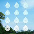 Water Droplets Bird Scare Discs Wind Spinners Outdoor, Highly Reflective Metal Double-Sided Bird Reflectors Extra Sparkly Garden Decor, Bird Deterrents for Outside Patio Porch, Unique Gardening Gifts