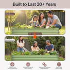 10-Pack 18” Tall Galvanized Raised Garden Beds – Compact Backyard Garden Layout, Fits 440 Sq Ft Backyard, 8x2 ft & 10x2 ft Metal Raised Flower Bed Kits for Outdoor Gardening-Brooklyn Grey