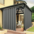 BONZER Wide Waterproof Outdoor Curtains for Patio Heavy Privacy Light Filtering Grommet Outside Curtains for Porch, Pergola, Gazebo, 1 Panel, 110W x 120L inch, Grey
