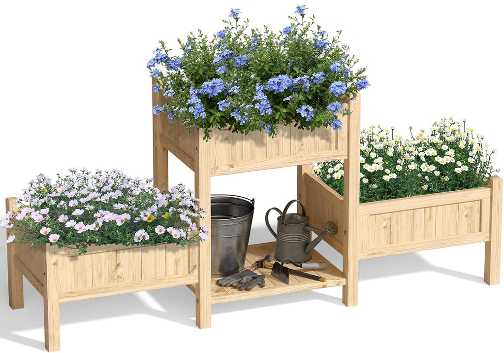 extra large wooden raised garden bed with legs, main product view