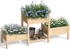 extra large wooden raised garden bed with legs, main product view