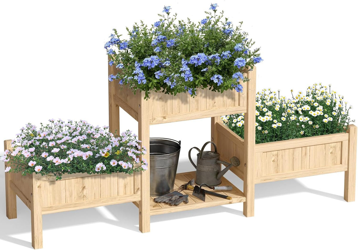 extra large wooden raised garden bed with legs, main product view