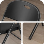 Nazhura 350 Weight Limit Heavy Duty Plastic Folding Chair with Reinfoced Steel Frame for Indoor and Outdoor, Wedding, Party, Restaurant, Meeting Room, Patio and Garden (Black, 4 Pack)