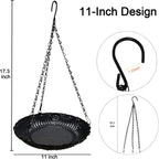 Platform Bird Feeder，11 inch Large Metal Hanging Tray Bird Feeders for Outside 1pack