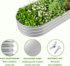 metal raised garden bed, 4x2x1ft galvanized planter box, close-up detail