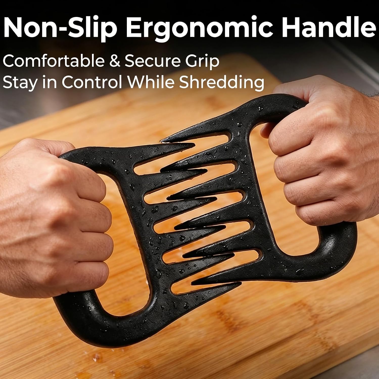 Meat Shredder Claws for Chicken & Pulled Pork Heavy Duty Meat Claws with Non-Slip Handle, BBQ Shredding Tool for Smoker, Grill & Kitchen