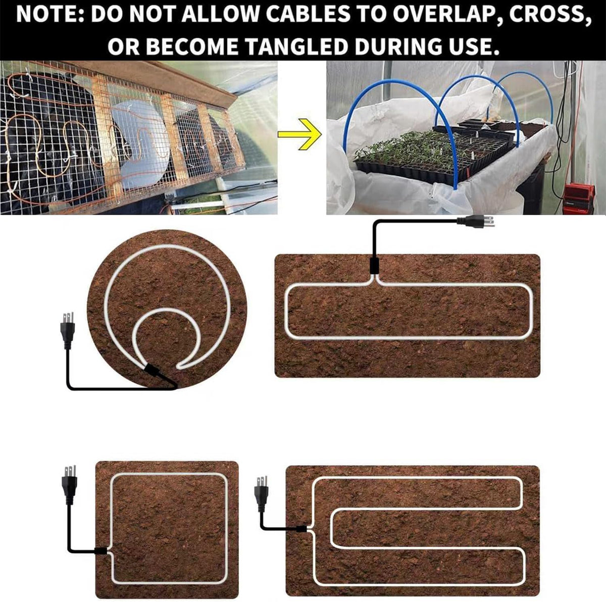 98ft soil heating cable for greenhouse 200 w shown in use