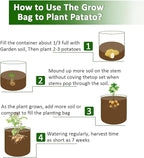 JJGoo Potato Grow Bags, 4 Pack 10 Gallon Potato Planter with Flap and Handles Planter Pots for Onion, Fruits, Tomato, Carrot - Grey