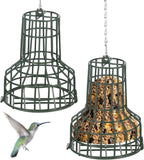 2 Pcs Bird Seed Bell Feeders S-8 Seed Cake Bell Wild Bird Feeder Outdoor Garden Cages Hanger with Stainless Steel Chain for Outside
