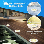 LED Landscape Lights, 12 Pack 7W Ground Lights With 24 Connectors, Low Voltage In-Ground Well Pathway Lighting, Warm White, Waterproof for Driveway, Deck, Step, Garden