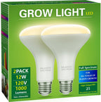 2 Pack LED Grow Light Bulb, BR30 Grow Light Bulbs, Full Spectrum | Grow Light 12W, Plant Light Bulbs, Grow light for Indoor Plants, Seedlings, Greenhouse, Hydroponic