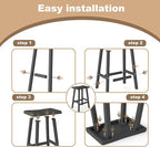 Bar Stools Set of 4, Waterproof UV-Resistant,Durable Resin Kitchen Island Chairs for Indoor & Outdoor Use, Modern Design for Home,Bar,and Cafe (29'' Black-4)