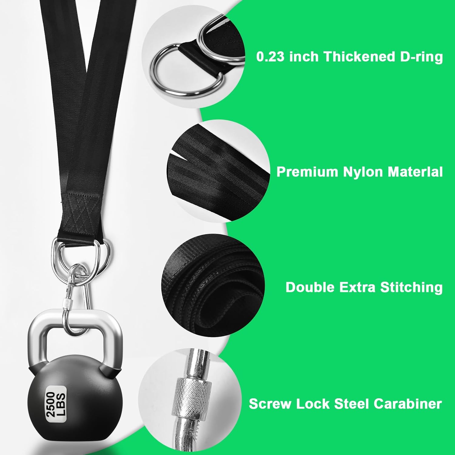 Tree Swing Hanging Straps Kit Holds 2200 lbs,5ft Extra Long Straps Strap with Safer Lock Snap Carabiner Hooks Perfect for Tree Swing & Hammocks, Carry Pouch Easy Fast Installation (5 ft)