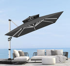 ABCCANOPY Patio Umbrella Cantilever Double Top Outdoor Offset Umbrella with 360° Rotation