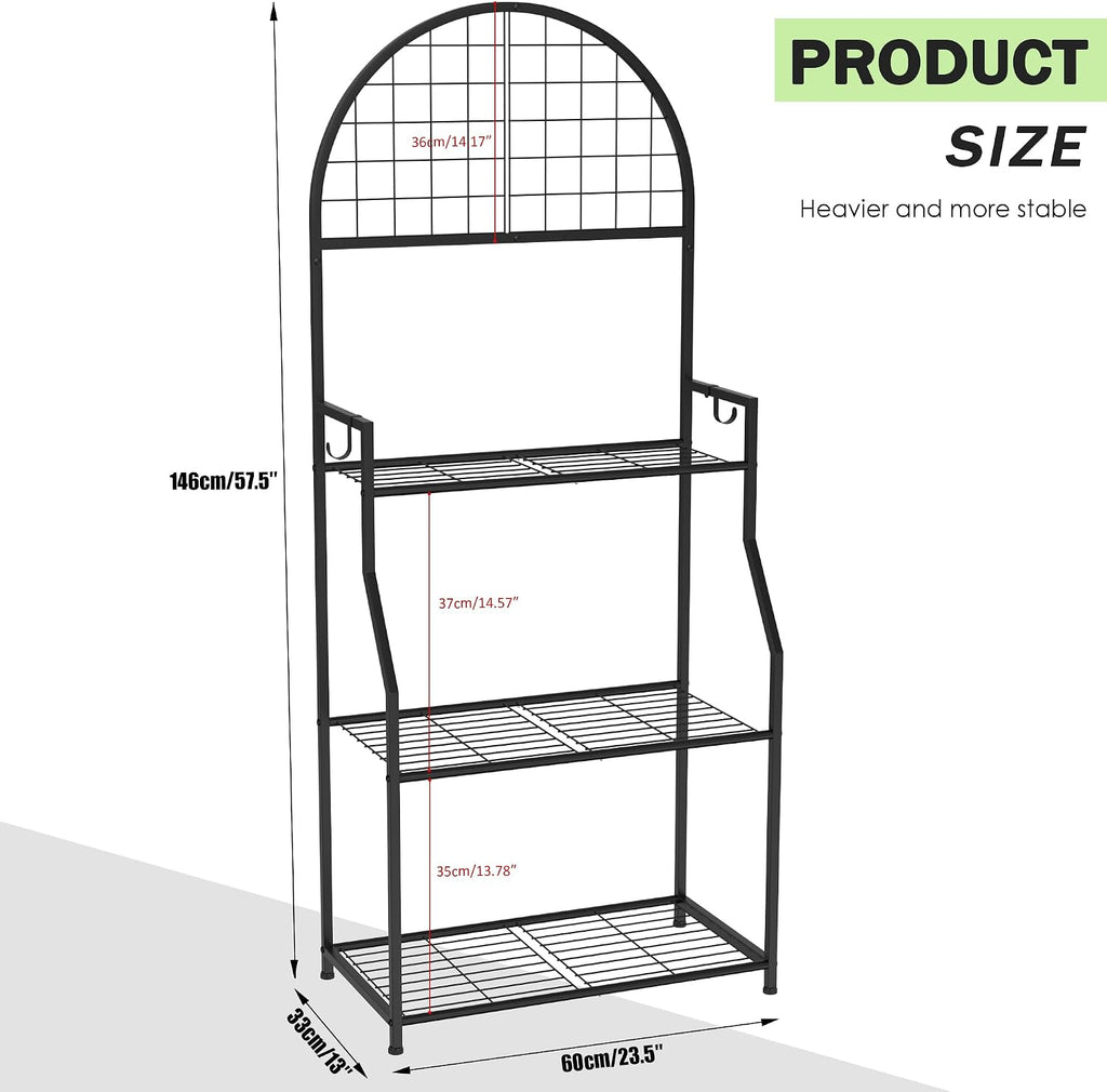 vgmiu 3 tier plant stand indoor outdoor, metal shown in use