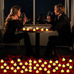 6000 PCS Artificial Rose Petals with 72 PCS Flameless LED Candles Set | Decoration for Special and Romantic Night, Wedding Anniversary, Event, Party Decoration