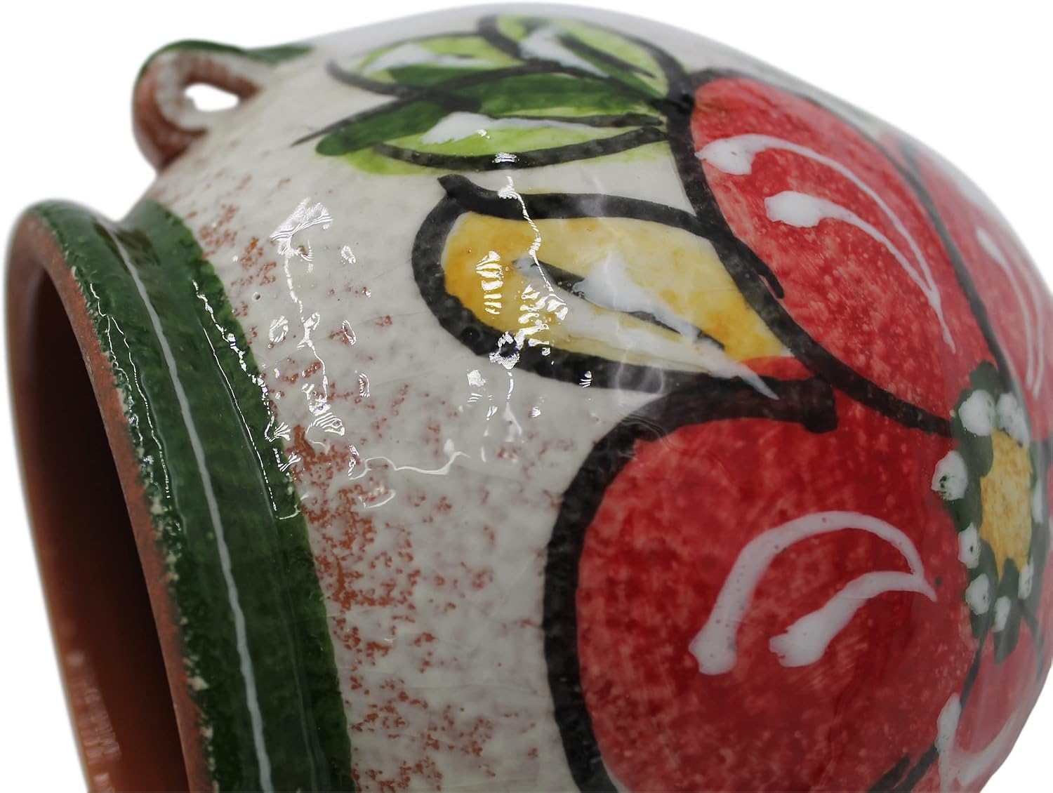 Spanish Hand-Painted Wall Orza Flower Pot, Green Design
