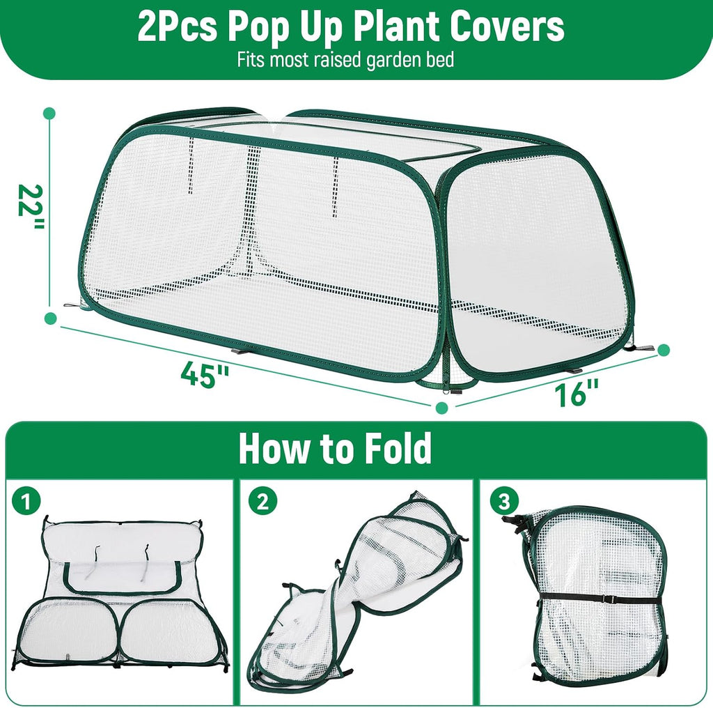 raised garden bed covers - 45"x22"x16", garden row on a desk or shelf