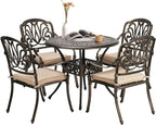vingli 5-piece outdoor patio dining set, cast aluminum, main product view