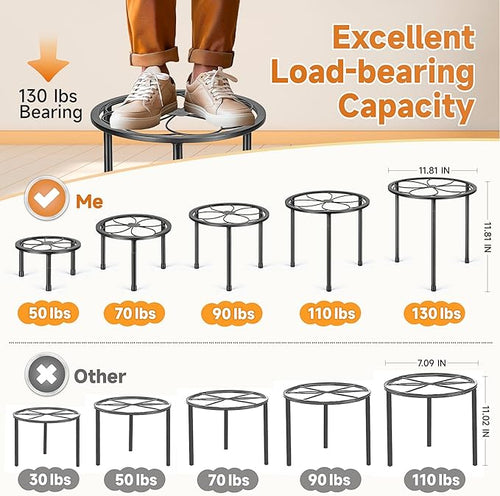 5 Pack Metal Plant Stand, Iron Plant Stands for Indoor and Outdoor, Flower Pot Stands for Multiple Plant, Black Potted Plant Holder for Garden Home