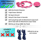 Gold Armour Camping Hammock - XL Double Hammock Portable Hammock Camping Accessories Gear for Outdoor Indoor with Tree Straps, USA Based Brand (Rose Gold)