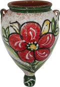 Spanish Hand-Painted Wall Orza Flower Pot, Green Design