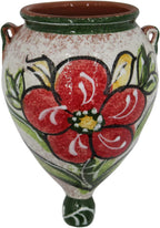 Spanish Hand-Painted Wall Orza Flower Pot, Green Design