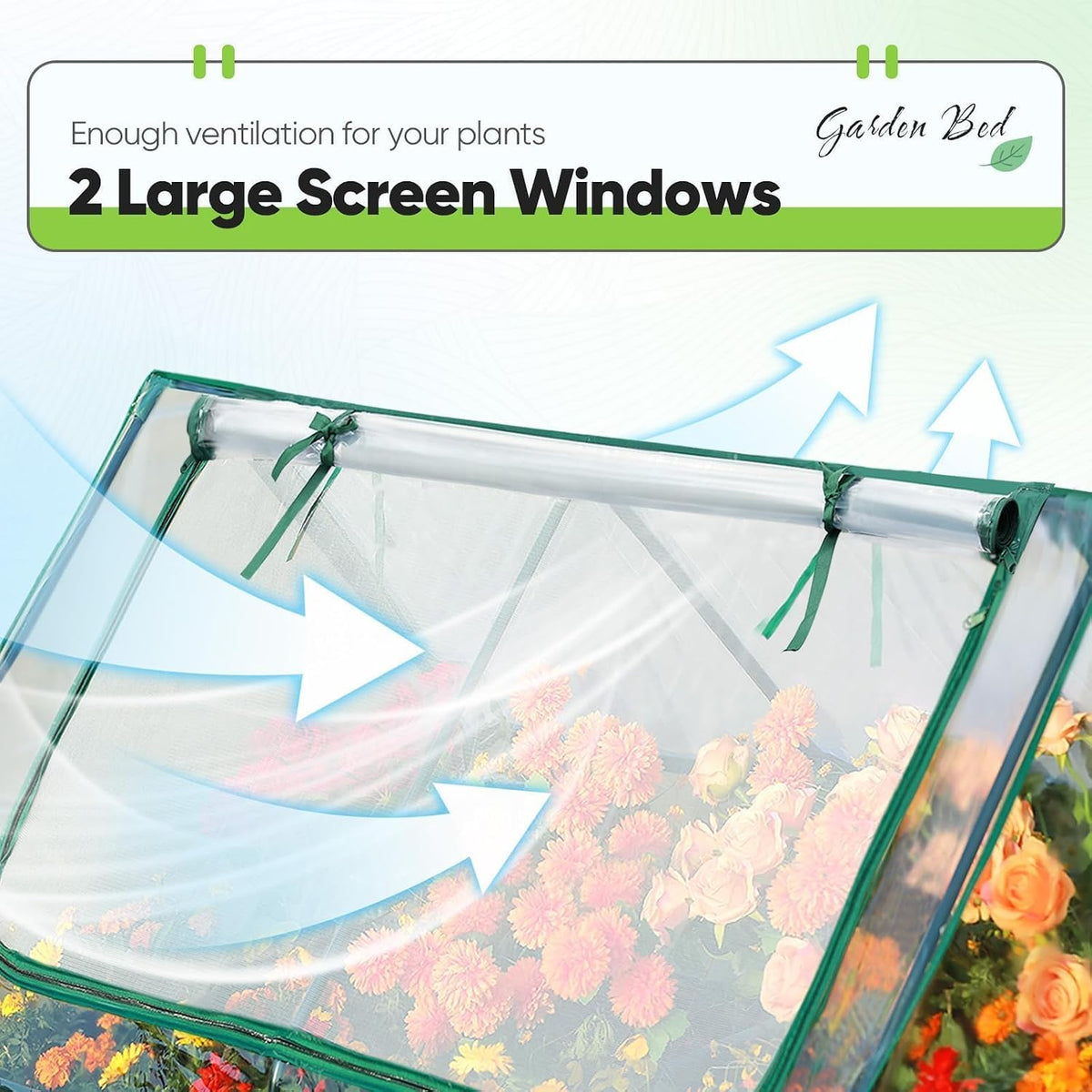 quictent 4x3x2ft galvanized raised garden bed with cover showing dimensions