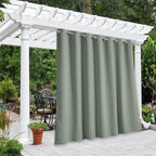 NICETOWN Outdoor Curtains for Patio W100 x L95 inch 2 Pieces, Sun Blocking Screen Shades 100% Privacy for Porch, Pergola, Lanai, Outside Deck, Weatherproof Blinds for All Season, Sage Green