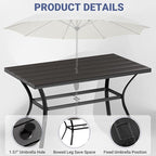 LEVELEVE 7 Piece Outdoor Patio Dining Set with 6 Swivel Dining Chairs & 1 Large Round Dining Table,Bistro Furniture Set for Lawn, Garden, Deck, Backyard and Porch